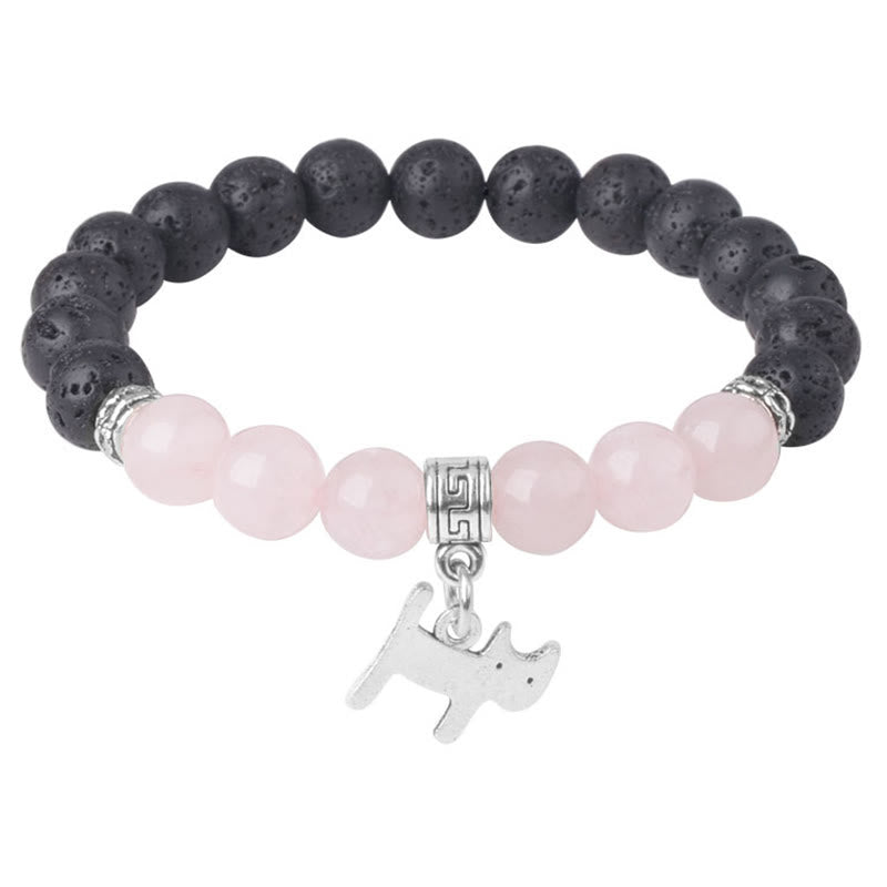 Buddha Stones Schwarze Lava-Bergkristallperlen Tiermuster Heilungsarmband - image 28