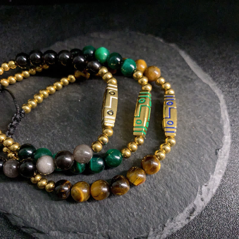 Buddha Stones Niedliches Knochenmuster Tigerauge Mut Perlen Armband - image 14