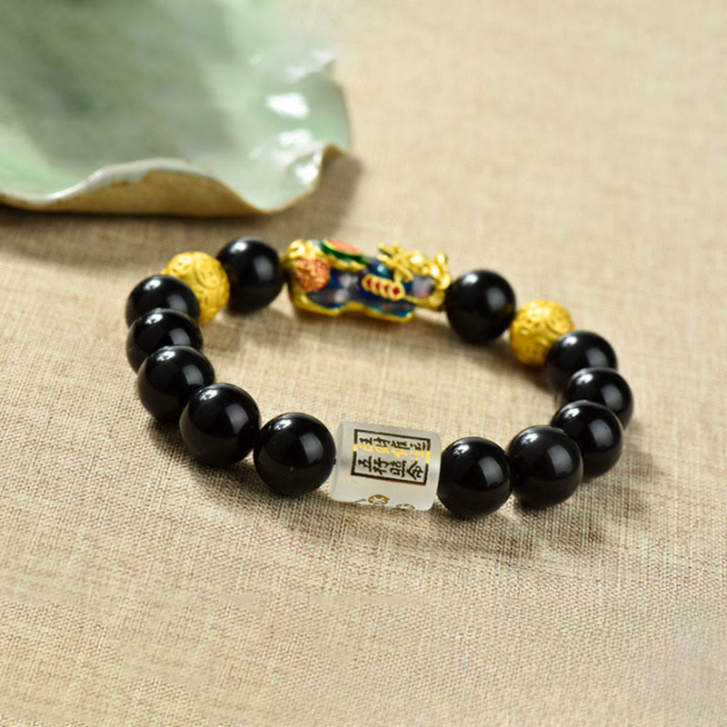 Buddha Stones , Fengshui, Kupfer, Pixiu, Regenbogen-Obsidian-Perlen, Reichtum-Armband - image 15