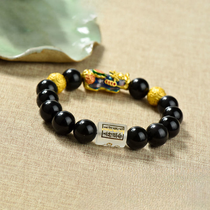 Buddha Stones , Fengshui, Kupfer, Pixiu, Regenbogen-Obsidian-Perlen, Reichtum-Armband - image 15