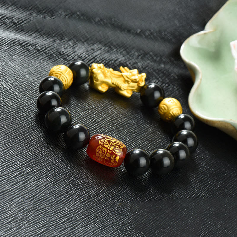 Buddha Stones , Fengshui, Kupfer, Pixiu, Regenbogen-Obsidian-Perlen, Reichtum-Armband - image 24