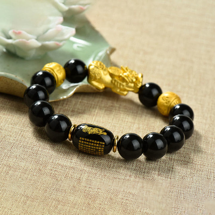 Buddha Stones , Fengshui, Kupfer, Pixiu, Regenbogen-Obsidian-Perlen, Reichtum-Armband - image 27