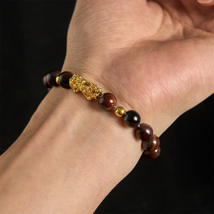 Buddha Stones, verschiedene Farben, Tigerauge-Perlen, Pixiu-Armband für Reichtum und Mut - image 19