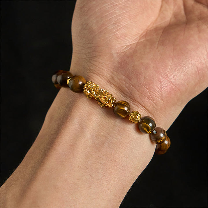 Buddha Stones, verschiedene Farben, Tigerauge-Perlen, Pixiu-Armband für Reichtum und Mut - image 4