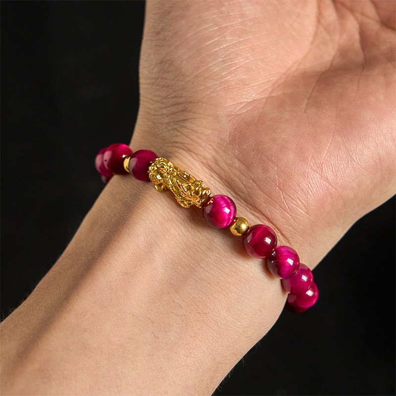 Buddha Stones, verschiedene Farben, Tigerauge-Perlen, Pixiu-Armband für Reichtum und Mut - image 15