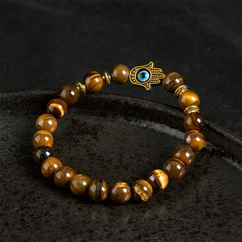 Buddha Stones Tiger Eye Beads Evil Eye Courage Armband - image 3