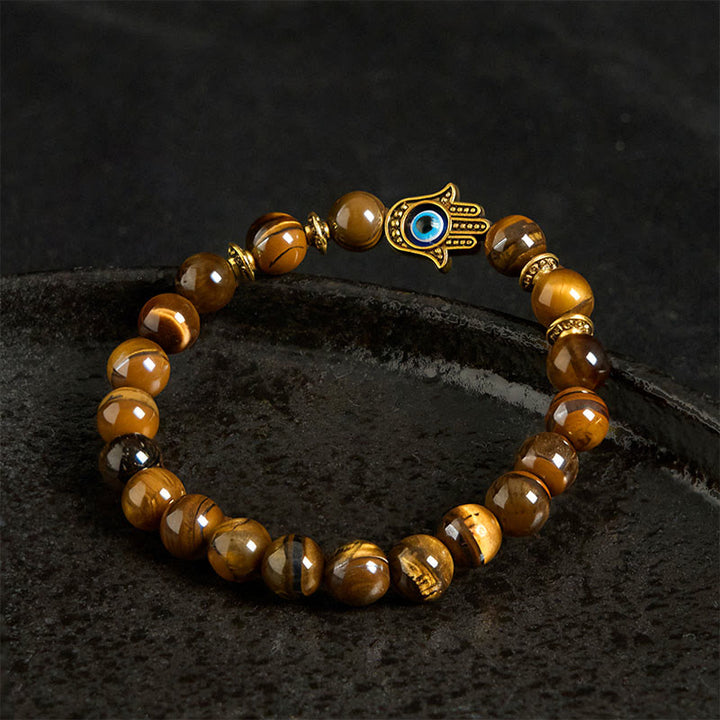 Buddha Stones Tiger Eye Beads Evil Eye Courage Armband - image 3