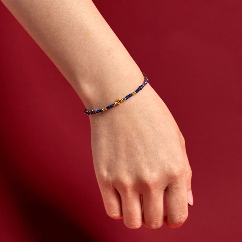 Buddha Stones Handgemachtes geflochtenes rotes Band Kupfermünzen Glücksarmband - image 12