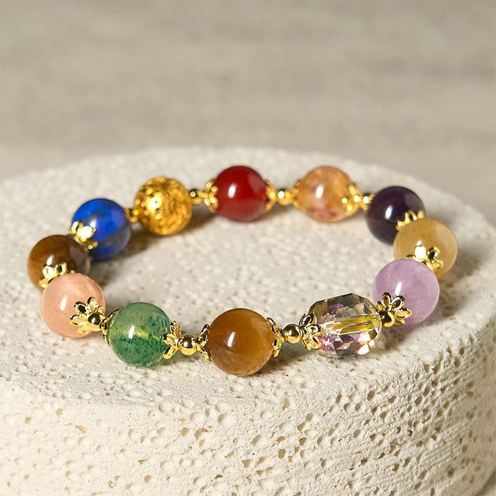 Buddha Stones Natürliche Dunhuang Bunte Perlen Amethyst Lazurite Balance Armband - image 3