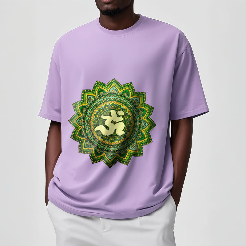 Buddha Stones Casual Grün Mandala Om Symbol Muster Baumwolle T-Shirt - image 18