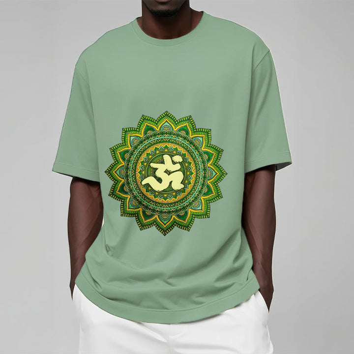 Buddha Stones Casual Grün Mandala Om Symbol Muster Baumwolle T-Shirt - image 16