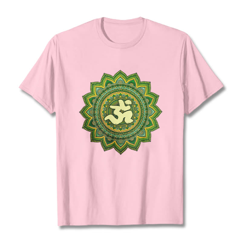 Buddha Stones Casual Grün Mandala Om Symbol Muster Baumwolle T-Shirt - Hellrosa - 2XL - image 13