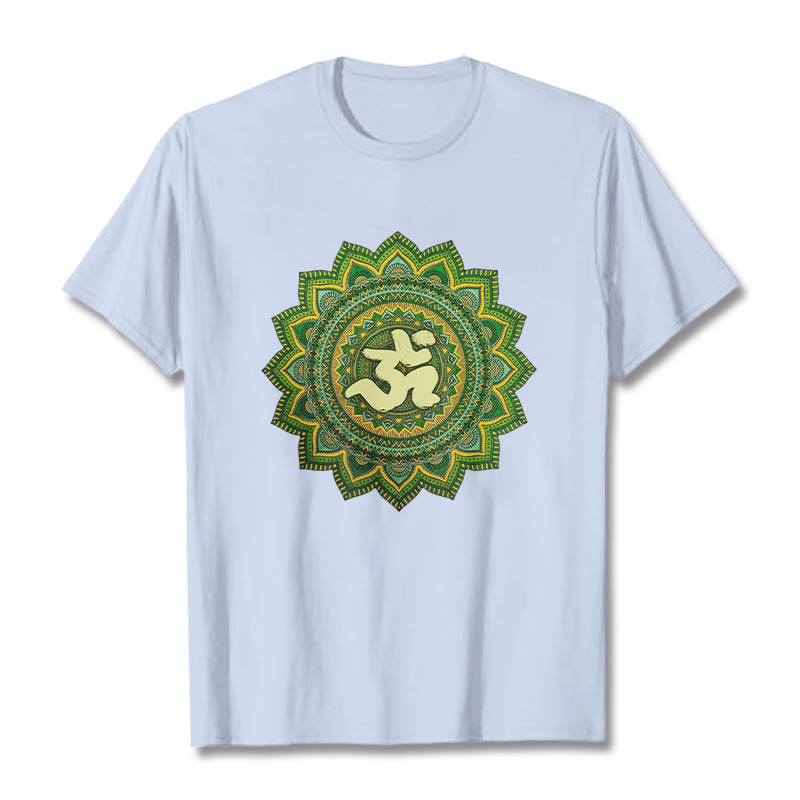 Buddha Stones Casual Grün Mandala Om Symbol Muster Baumwolle T-Shirt - HellCyan - 2XL - image 19