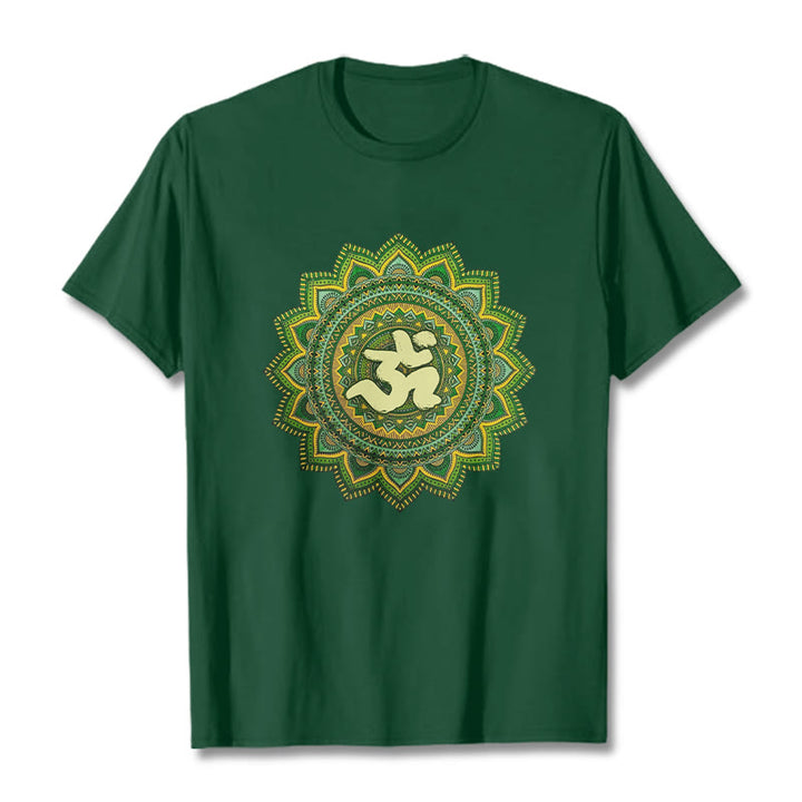 Buddha Stones Casual Grün Mandala Om Symbol Muster Baumwolle T-Shirt - WaldGrün - 2XL - image 11