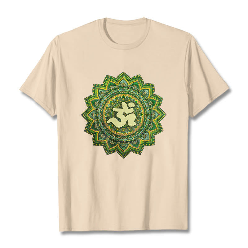 Buddha Stones Casual Grün Mandala Om Symbol Muster Baumwolle T-Shirt - Bisque - 2XL - image 9