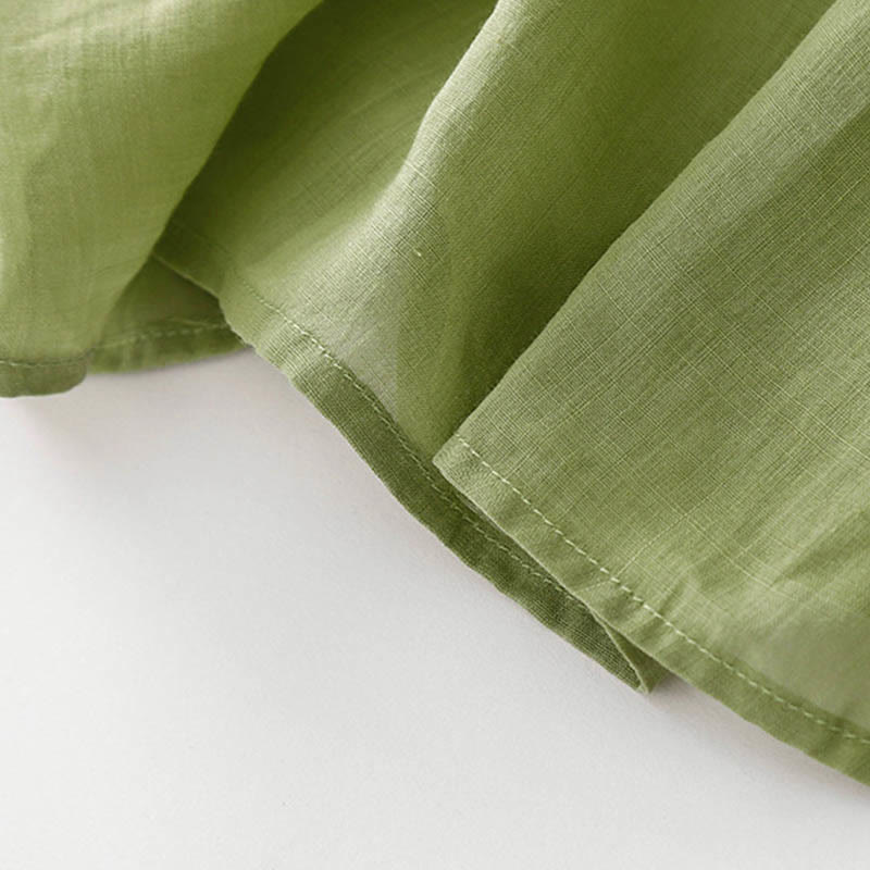 Buddha Stones – Lässiges, schlichtes Midikleid aus Baumwolle mit Akkordeonfalten, V-Ausschnitt, kurzen Ärmeln und Taschen - image 20