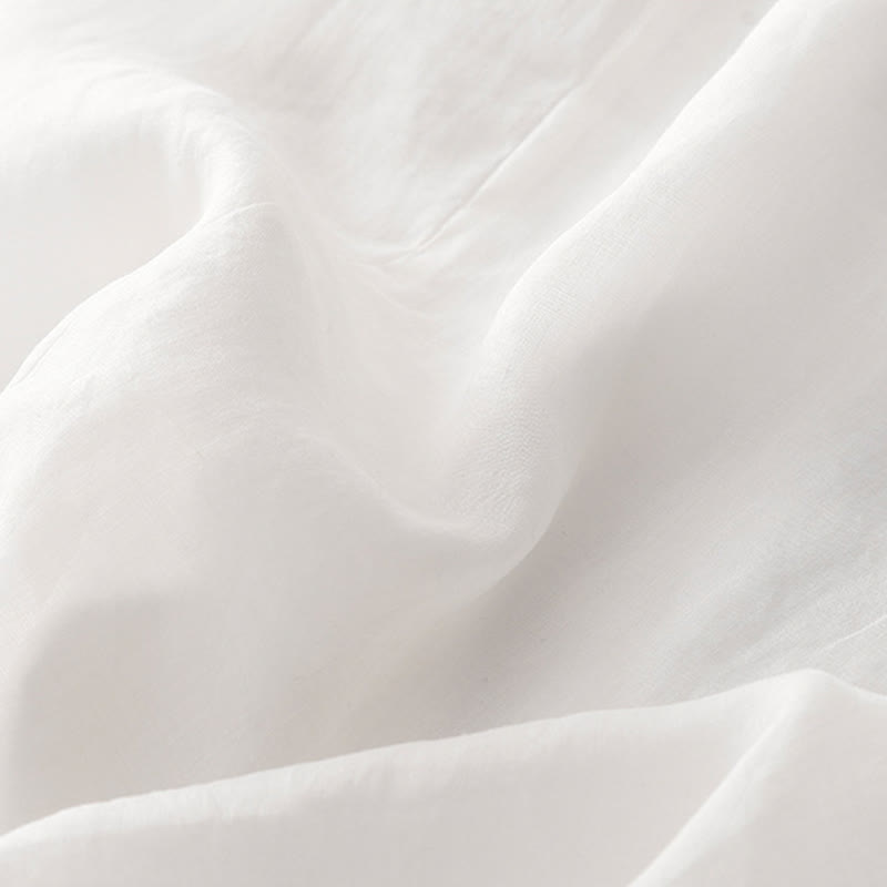 Buddha Stones – Lässiges, schlichtes Midikleid aus Baumwolle mit Akkordeonfalten, V-Ausschnitt, kurzen Ärmeln und Taschen - image 49