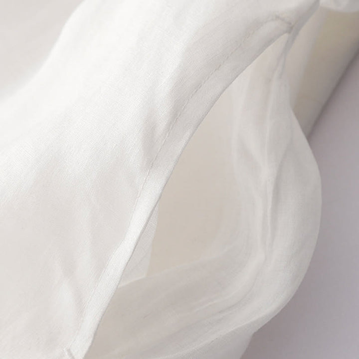 Buddha Stones – Lässiges, schlichtes Midikleid aus Baumwolle mit Akkordeonfalten, V-Ausschnitt, kurzen Ärmeln und Taschen - image 50