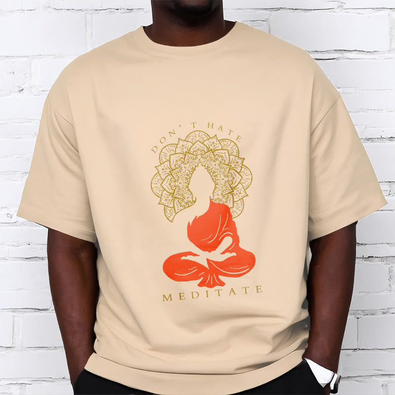 Buddha Stones Lässiges meditatives Buddha-Mandala-Muster Baumwoll-T-Shirt - image 10