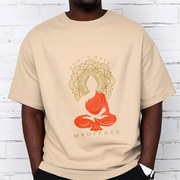 Buddha Stones Lässiges meditatives Buddha-Mandala-Muster Baumwoll-T-Shirt - image 10