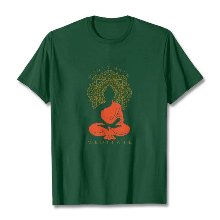 Buddha Stones Lässiges meditatives Buddha-Mandala-Muster Baumwoll-T-Shirt - WaldGrün - 2XL - image 11