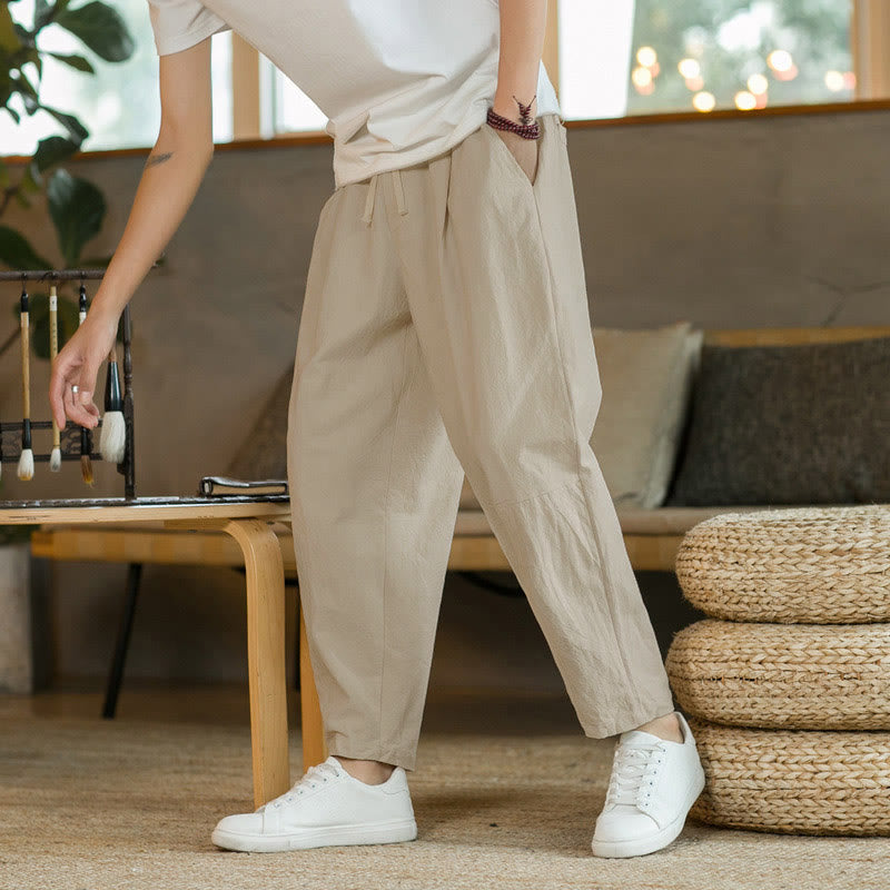 Buddha Stones Sommer Herren Baumwollhose mit Taschen - image 2