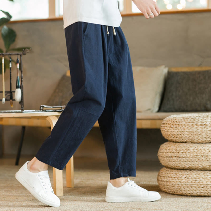 Buddha Stones Sommer Herren Baumwollhose mit Taschen - image 16