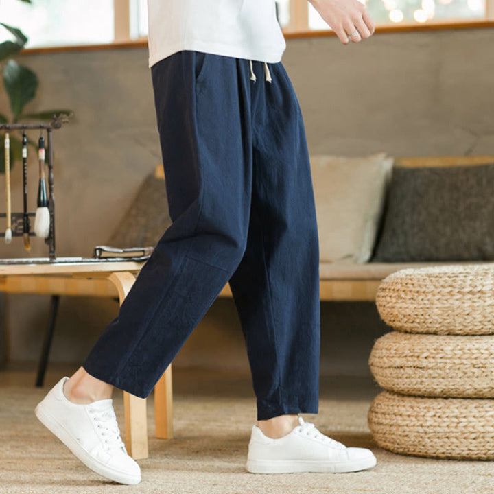 Buddha Stones Sommer Herren Baumwollhose mit Taschen - image 16