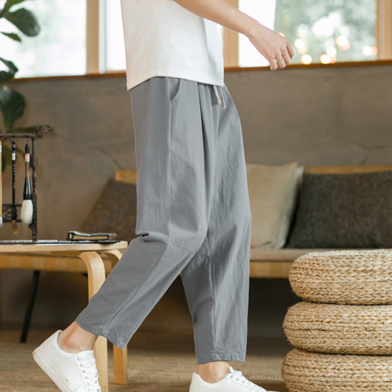 Buddha Stones Sommer Herren Baumwollhose mit Taschen - image 24