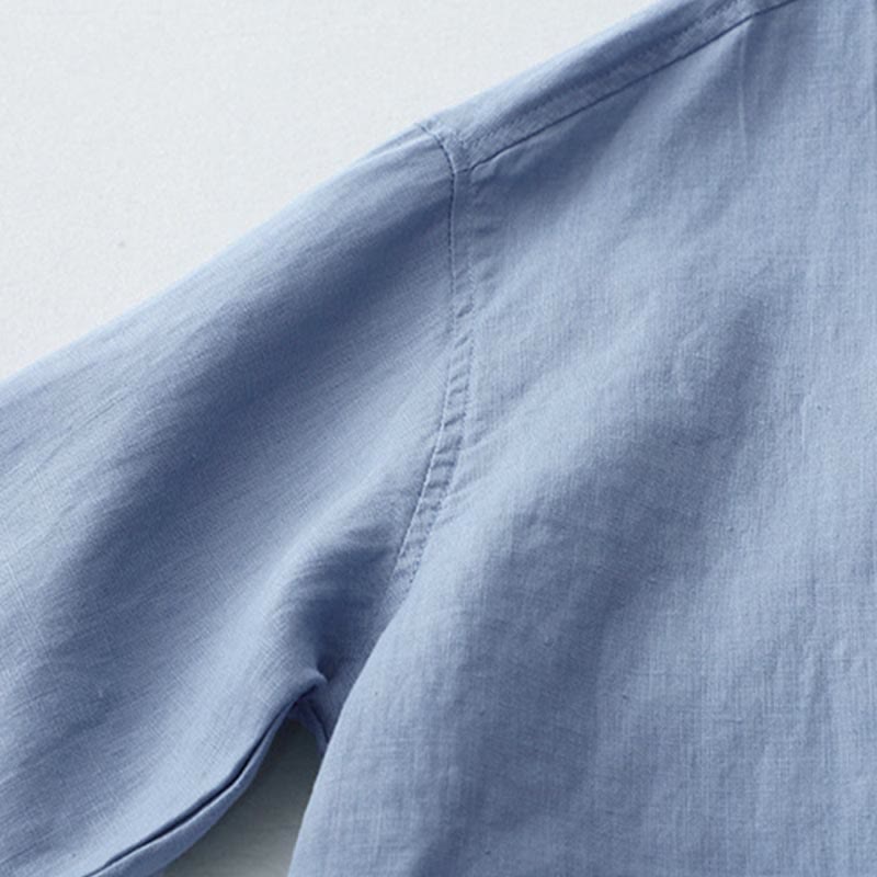 Buddha Stones – Einfarbiges Hemd mit Knopfleiste und Dreiviertelärmeln - image 25