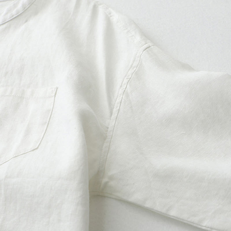 Buddha Stones – Einfarbiges Hemd mit Knopfleiste und Dreiviertelärmeln - image 31