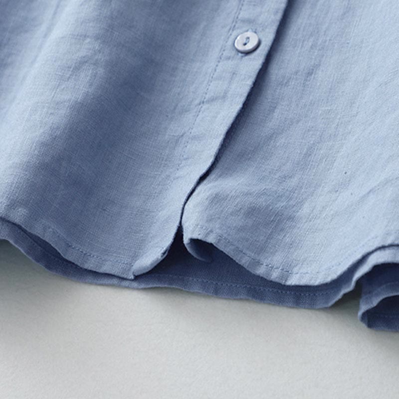 Buddha Stones – Einfarbiges Hemd mit Knopfleiste und Dreiviertelärmeln - image 24