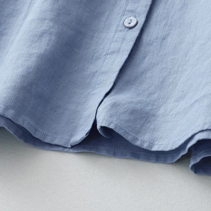 Buddha Stones – Einfarbiges Hemd mit Knopfleiste und Dreiviertelärmeln - image 24