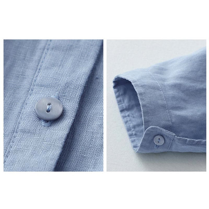 Buddha Stones – Einfarbiges Hemd mit Knopfleiste und Dreiviertelärmeln - image 26