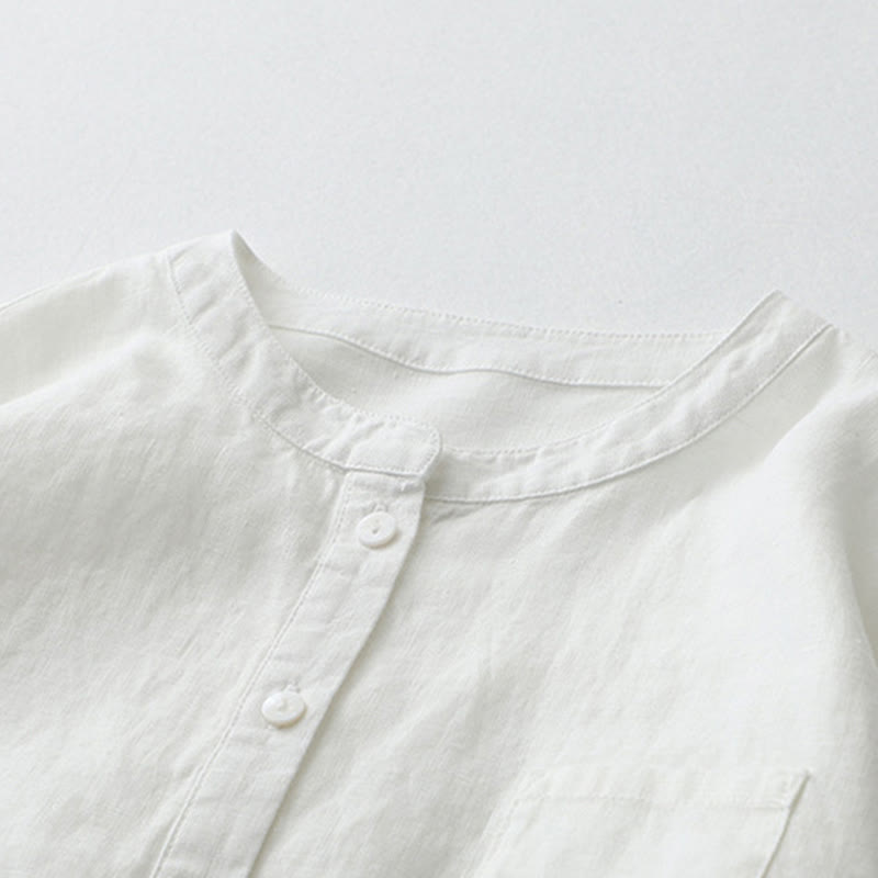 Buddha Stones – Einfarbiges Hemd mit Knopfleiste und Dreiviertelärmeln - image 33