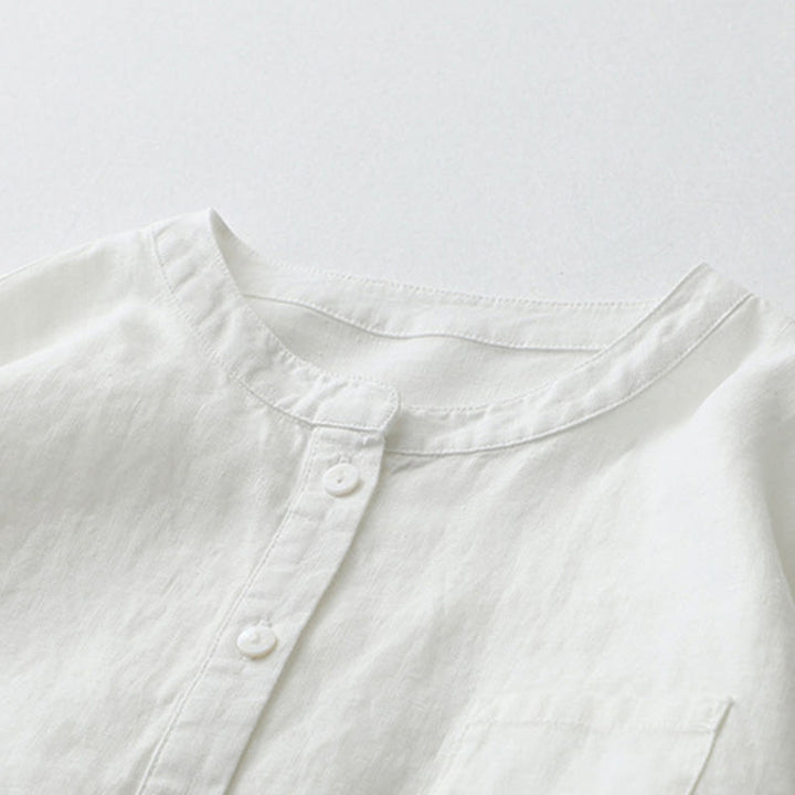 Buddha Stones – Einfarbiges Hemd mit Knopfleiste und Dreiviertelärmeln - image 33