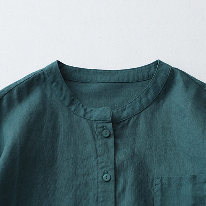 Buddha Stones – Einfarbiges Hemd mit Knopfleiste und Dreiviertelärmeln - image 16
