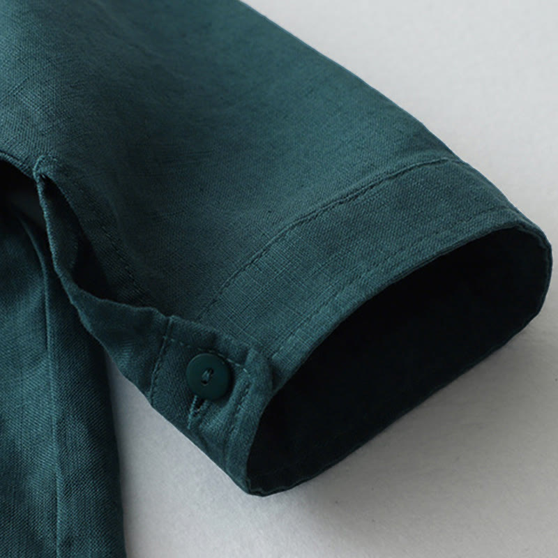 Buddha Stones – Einfarbiges Hemd mit Knopfleiste und Dreiviertelärmeln - image 20