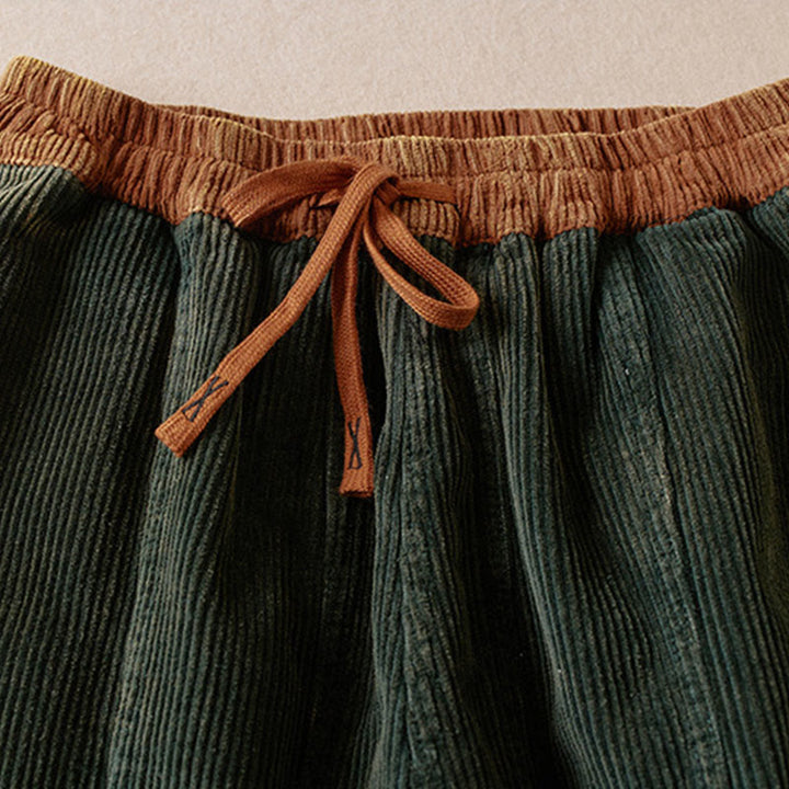 Buddha Stones Damen-Haremshose aus Cord-Baumwolle mit Thermo-Fleece-Futter und Taschen in Farbkontrast - image 13