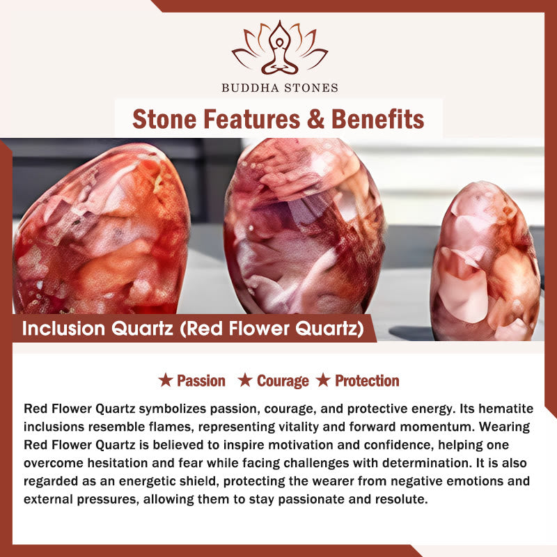 Buddha Stones 925 Sterling Silber Katzenkopf Natur Rot Blume Quarz Schutz Halskette Anhänger - image 5