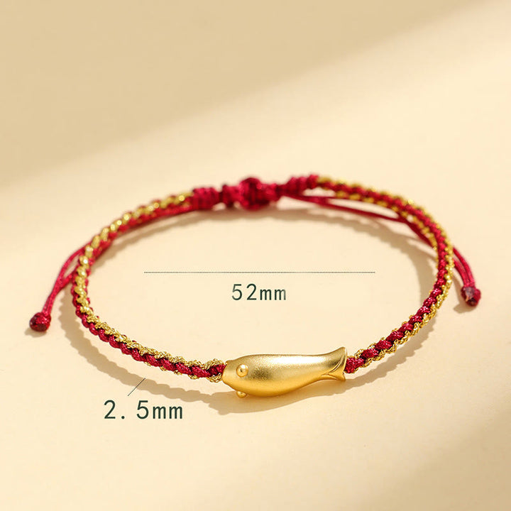 Buddha Stones 999 Sterling Silber Glücks-Koi-Fisch-Schutzseil-Armband - image 14