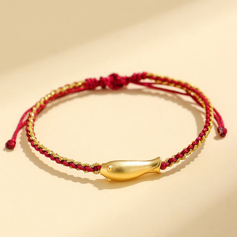 Buddha Stones 999 Sterling Silber Glücks-Koi-Fisch-Schutzseil-Armband - Dunkelrotes Seil (Handgelenkumfang: 15–19 cm) - image 12