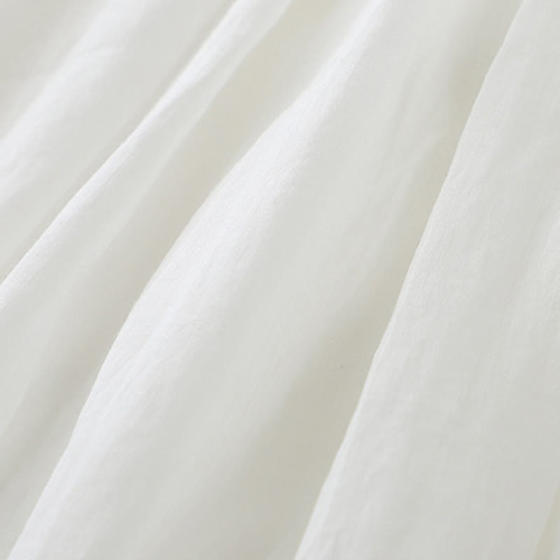 Buddha Stones Damenrock aus Baumwolle mit elastischer Taille und einfarbiger Spitze - image 15