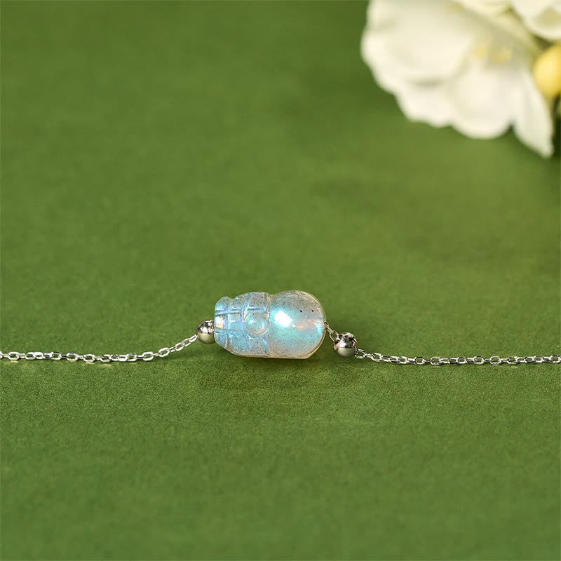 Buddha Stones 925 Sterling Silber Pixiu Mondstein Heilarmband - image 1