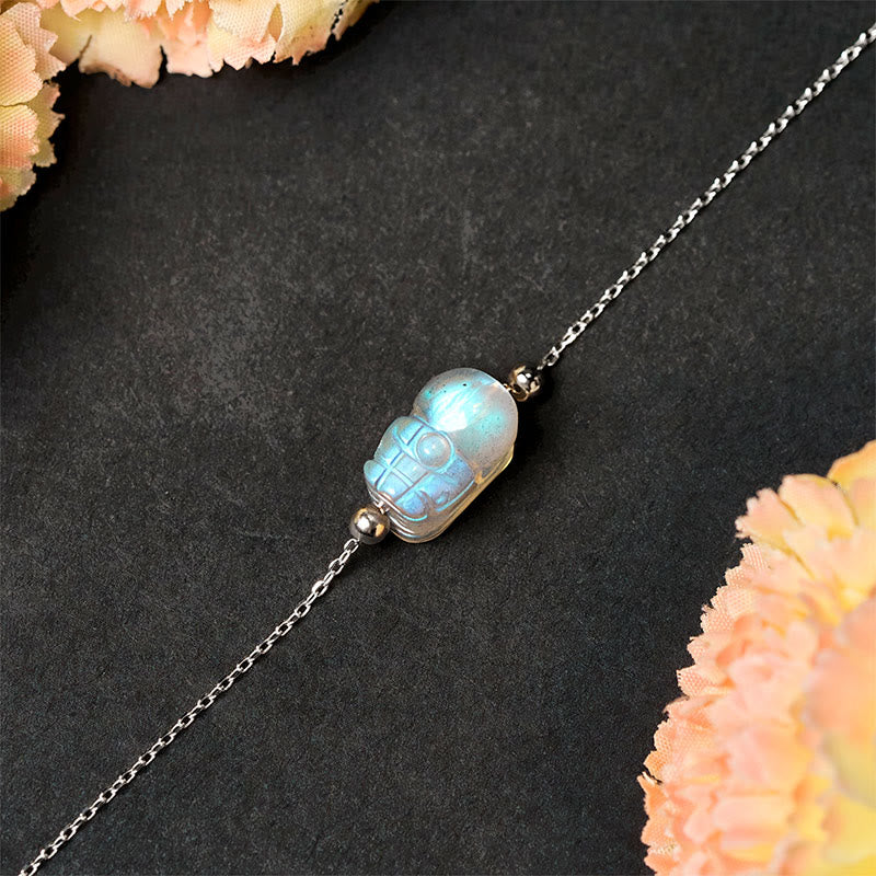 Buddha Stones 925 Sterling Silber Pixiu Mondstein Heilarmband - image 3