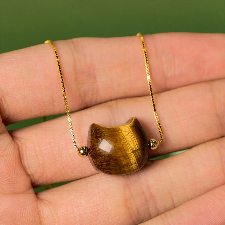 Buddha Stones Schutzarmband aus 925er Sterlingsilber mit Katzen- und Tigerauge - image 4