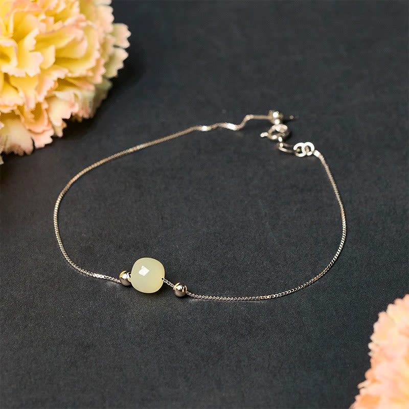 Buddha Stones 925 Sterling Silber Natürliche Jade Perle Fülle Kette Armband - image 19