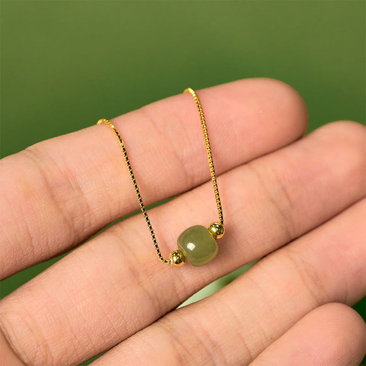 Buddha Stones 925 Sterling Silber Natürliche Jade Perle Fülle Kette Armband - image 2