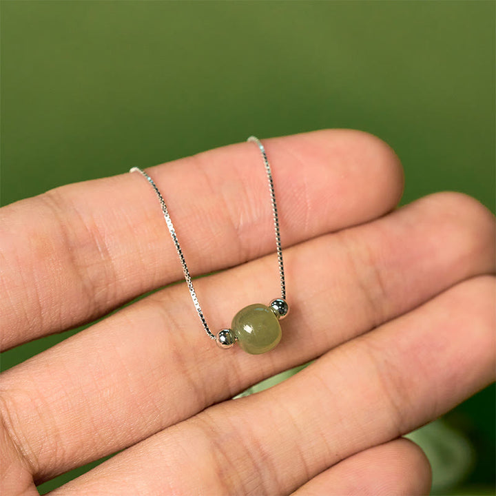 Buddha Stones 925 Sterling Silber Natürliche Jade Perle Fülle Kette Armband - image 12