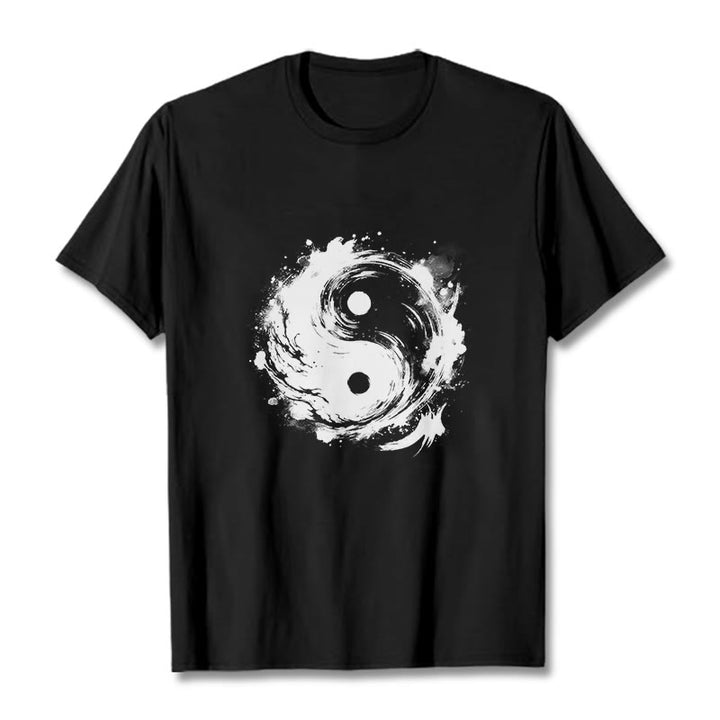 Buddha Stones Tinte Yin Yang Muster Balance Design T T-shirt - Schwarz - 2XL - image 1